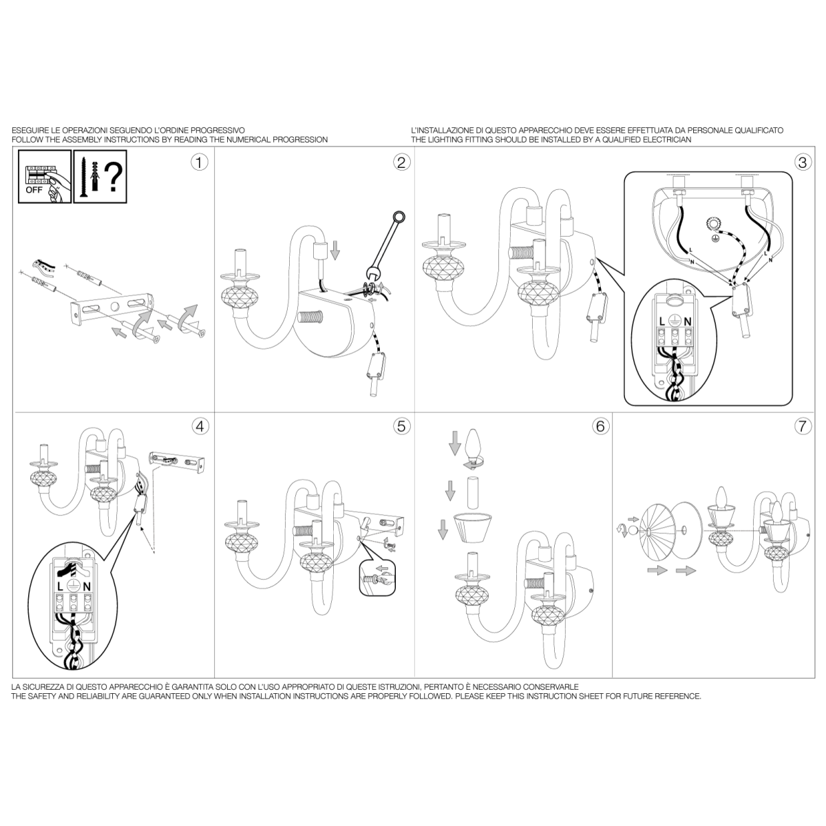Светильник настенный Ideal Lux Strauss AP2 Золото E14 140599
