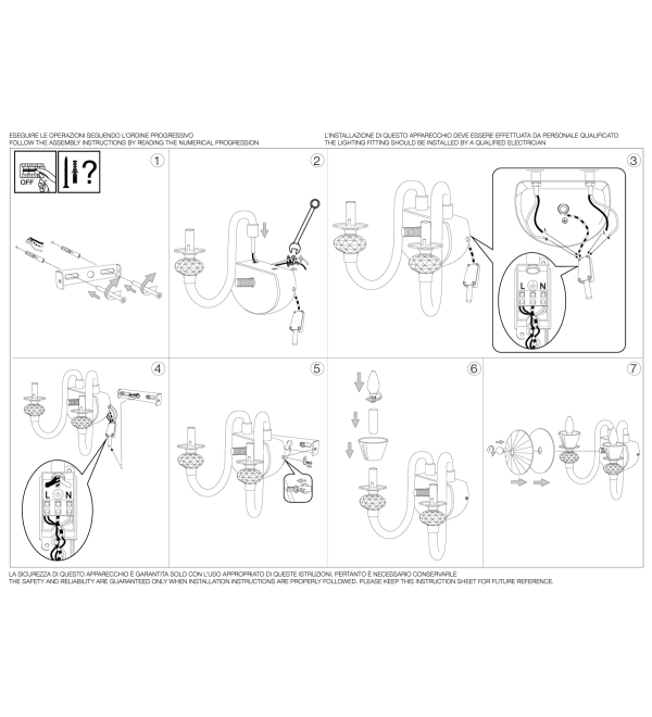 Светильник настенный Ideal Lux Strauss AP2 Золото E14 140599