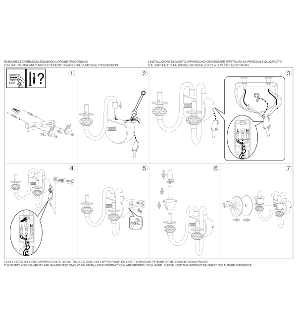 Светильник настенный Ideal Lux Strauss AP2 Золото E14 140599