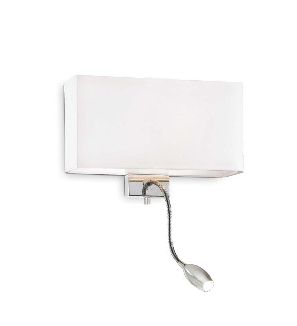 Светильник настенный Ideal Lux Hotel AP2 Белый / Хром E27 / LED 035949