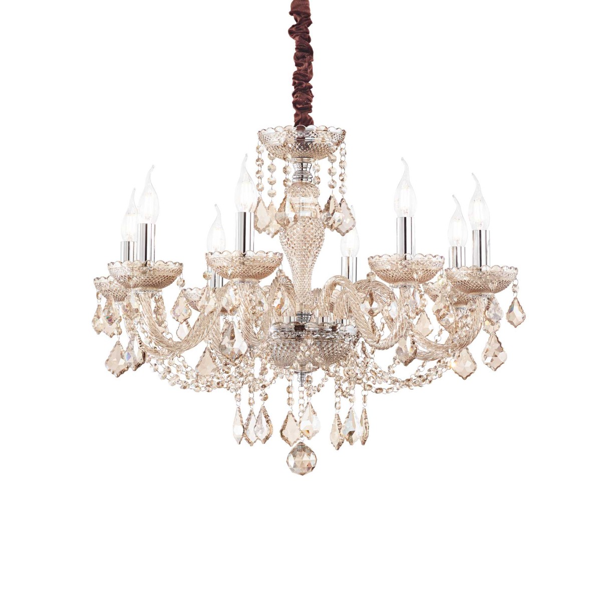 Люстра подвесная Ideal Lux Rose SP8 Янтарный E14 166889