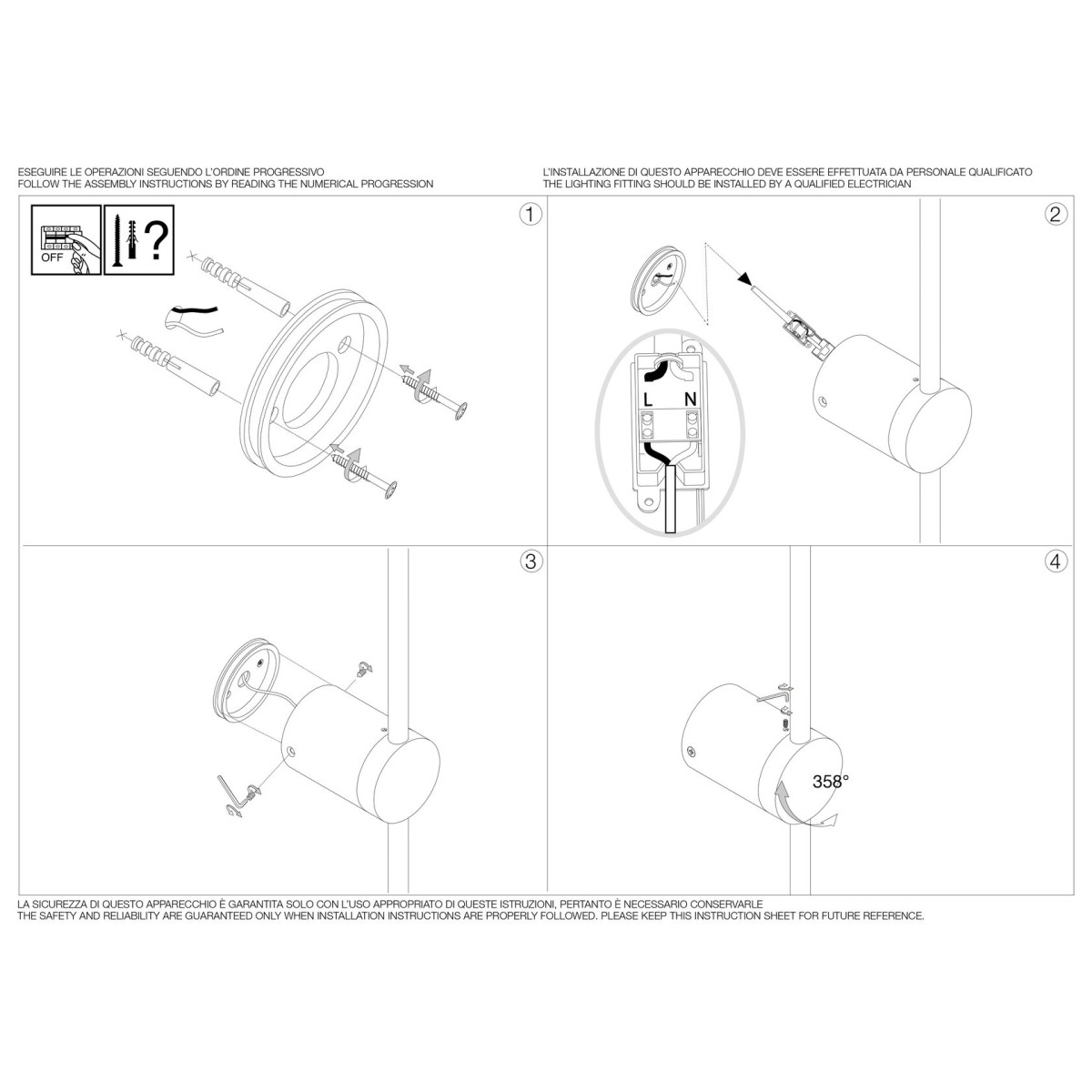 Светильник настенный Ideal Lux Essence AP D115 Белый 3000К 265575