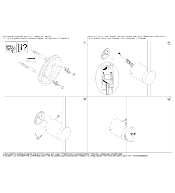 Светильник настенный Ideal Lux Essence AP D115 Белый 3000К 265575