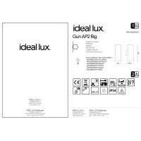 Светильник уличный Ideal Lux Gun AP2 Big Антрацит E27 236858