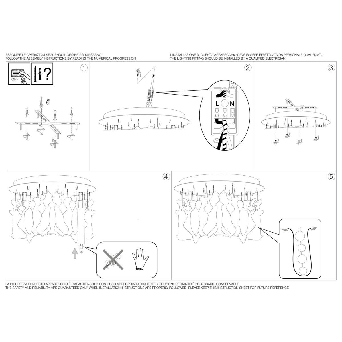 Люстра потолочная Ideal Lux Neve PL12 Белый G9 101187