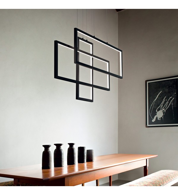 Люстра подвесная Ideal Lux Frame SP Quadrato Белый 3000K 253596