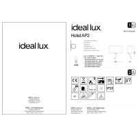Светильник настенный Ideal Lux Hotel AP2 Черный / Хром E27 / LED 035956
