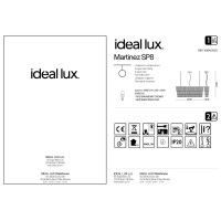 Люстра подвесная Ideal Lux Martinez SP8 Золото E14 213583