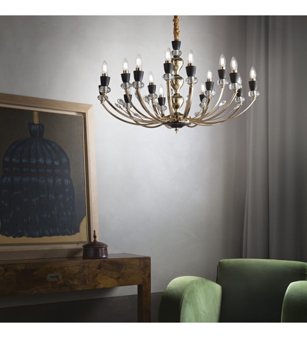 Люстра подвесная Ideal Lux Vanity SP15 Золотистый E14 206639
