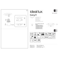 Светильник встраиваемый Ideal Lux Swing FI макс.1х50Вт IP20 GU10 230В Хром Цинк Поворотный Без лампы 083131
