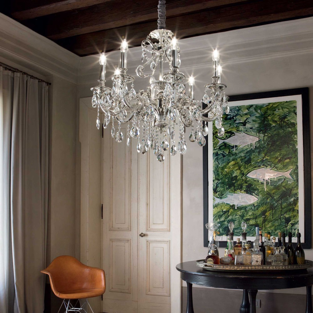 Люстра подвесная Ideal Lux Gioconda SP6 Серебро E14 044927