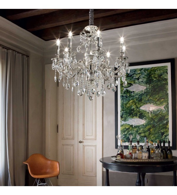 Люстра подвесная Ideal Lux Gioconda SP6 Серебро E14 044927