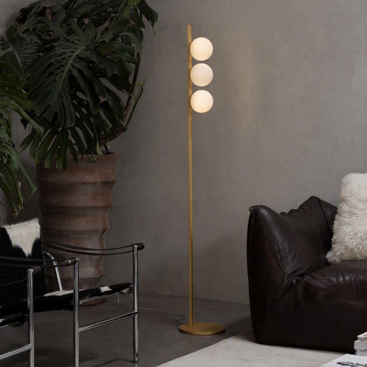 Торшер напольный Ideal Lux Binomio PT3 Латунь G9 353265
