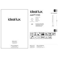 Светильник садово-парковый Ideal Lux Jedi PT H120 Антрацит 3000К LED 306797
