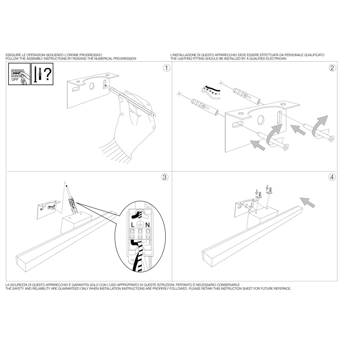 Светильник настенный Ideal Lux Line AP84 Хром 3000К LED 031491