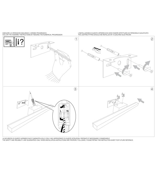 Светильник настенный Ideal Lux Line AP84 Хром 3000К LED 031491