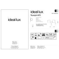 Светильник настенный Ideal Lux Triumph AP2 E27 Латунь 160245