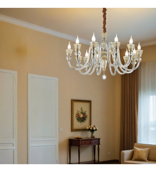 Люстра подвесная Ideal Lux Strauss SP12 Золото E14 140612