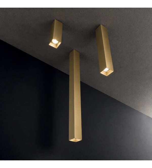 Светильник потолочный Ideal Lux Look PL1 Square D60 H200 Латунь GU10 371504
