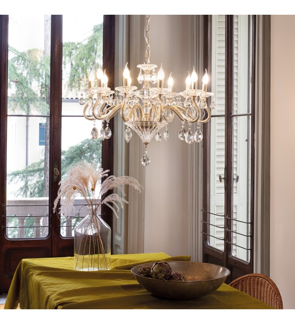 Люстра подвесная Ideal Lux Negresco SP8 Золото E14 087764