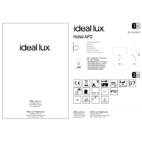 Светильник настенный Ideal Lux Hotel AP2 Канва E27 / LED 103204