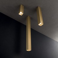 Светильник потолочный Ideal Lux Look PL1 Square D60 H750 GU10 Латунь 353852