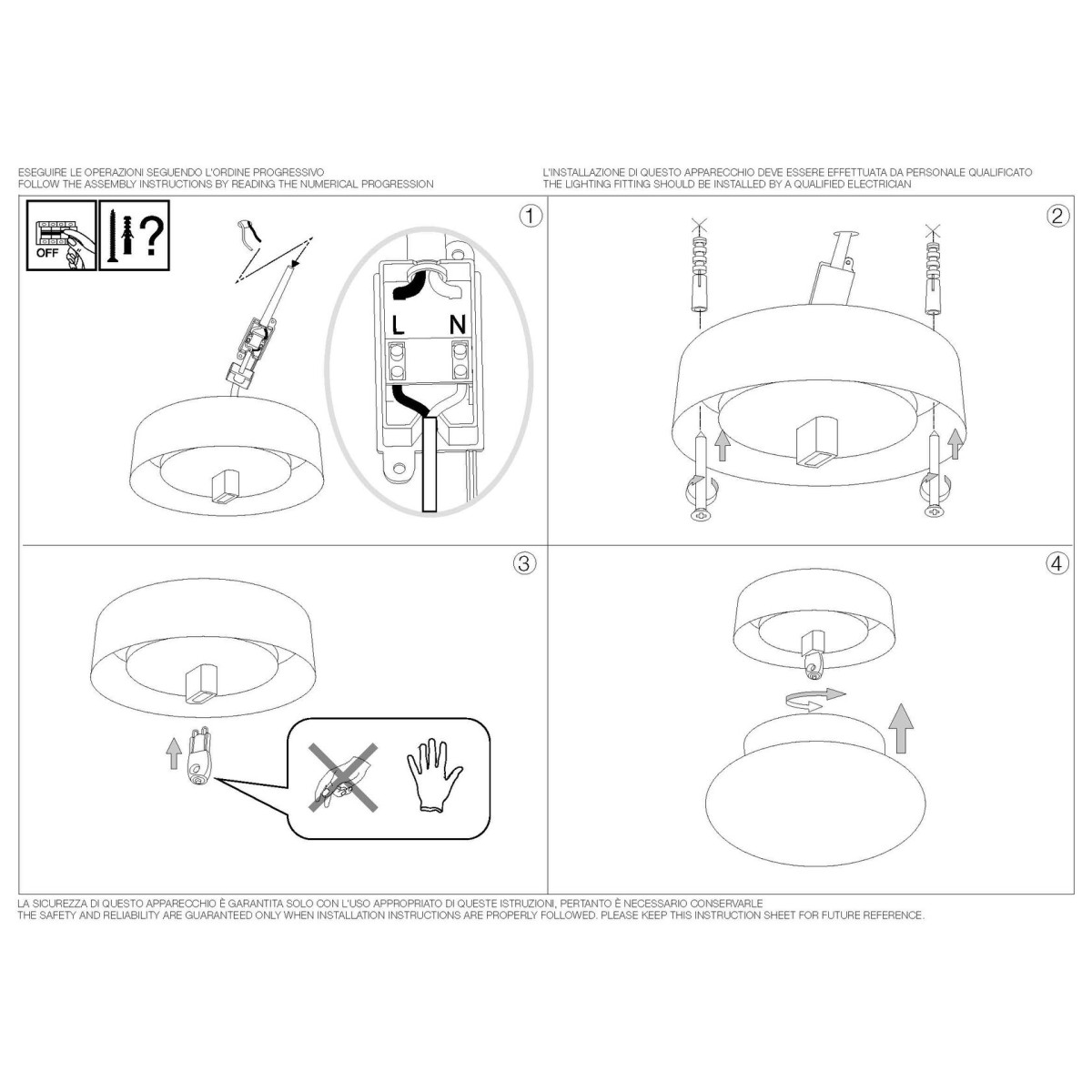 Светильник настенный Ideal Lux Smarties AP1 D14 Белый G9 014814