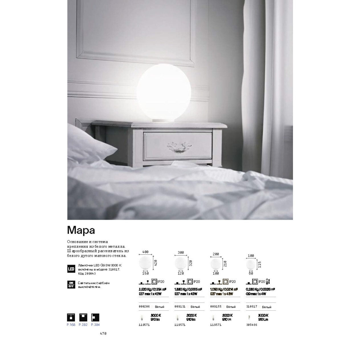 Лампа настольная Ideal Lux Mapa TL1 D10 G9 Белый 310817