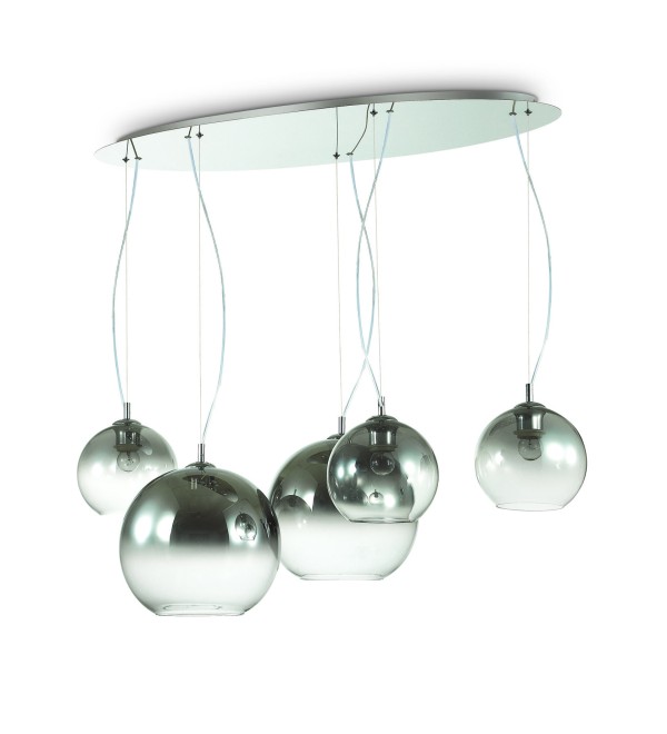 Люстра подвесная Ideal Lux Nemo Plus SP5 Хром размытый E27 138305