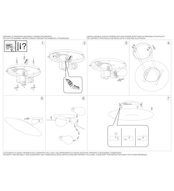 Люстра потолочная Ideal Lux Glory PL3 D50 Белый E27 019758