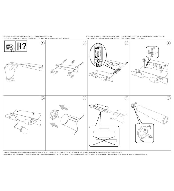 Светильник настенный Ideal Lux Camerino AP3 Белый E14 027098
