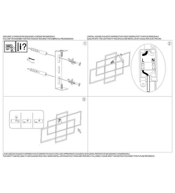 Люстра потолочная Ideal Lux Frame PL Rettangolo Белый 3000К 230726