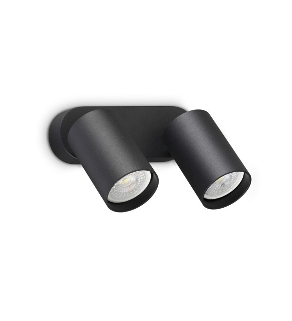 Светильник настенный Ideal Lux Dynamite AP2 Round GU10 Черный 367385