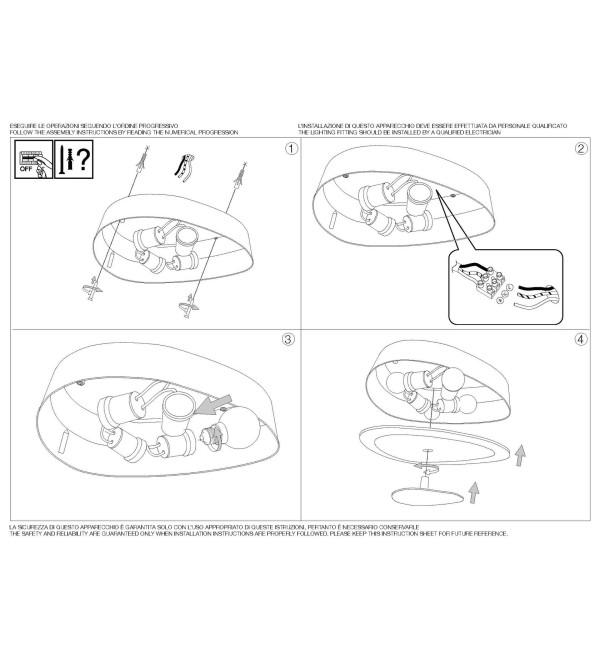 Светильник потолочный Ideal Lux Geko PL4 Белый E27 116112