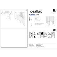 Светильник настенный Ideal Lux Carlton AP3 Хром E14 168913