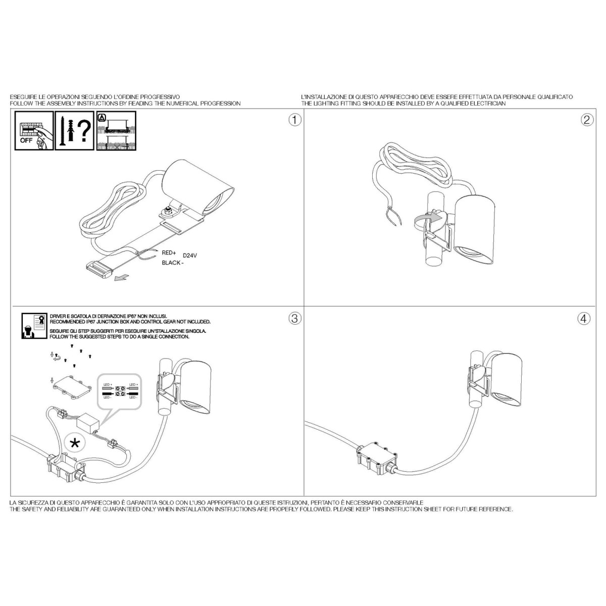 Светильник уличный Ideal Lux Koala AP 3Вт D24V Черный LED 3000К 331355