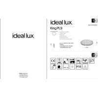 Люстра потолочная Ideal Lux King PL9 Хром G9 073255