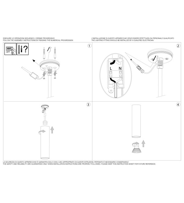 Светильник потолочный Ideal Lux Look PL1 Round D60 H200 Белый GU10 233079