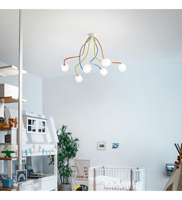Люстра потолочная Ideal Lux Octopus PL6 Разноцветный G9 174976