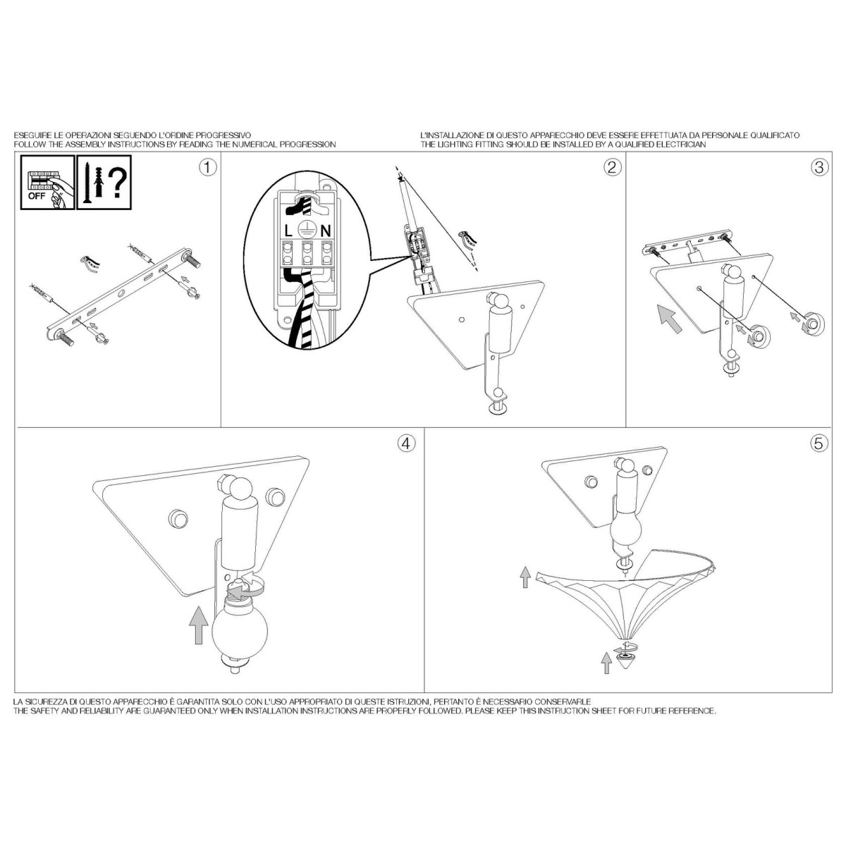 Светильник настенный Ideal Lux Santa AP1 Small Золото E14 013046
