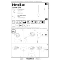Светильник подвесной Ideal Lux Edison SP Черный E27 113319