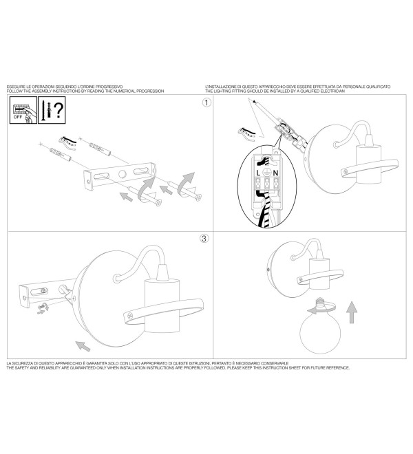 Светильник настенный Ideal Lux Radio AP1 Черный E27 119502