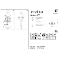 Люстра подвесная Ideal Lux Strauss SP6 E14 Золото 140605