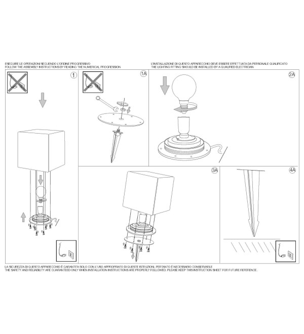 Светильник садово-парковый Ideal Lux Luna PT1 D40 Опал E27 191584