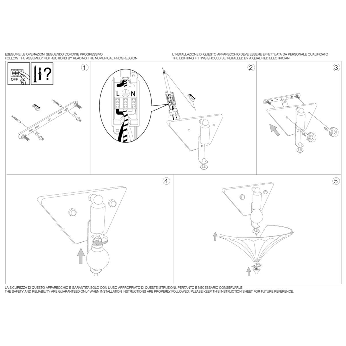 Светильник настенный Ideal Lux Santa AP1 Big Прозрачный E14 087368