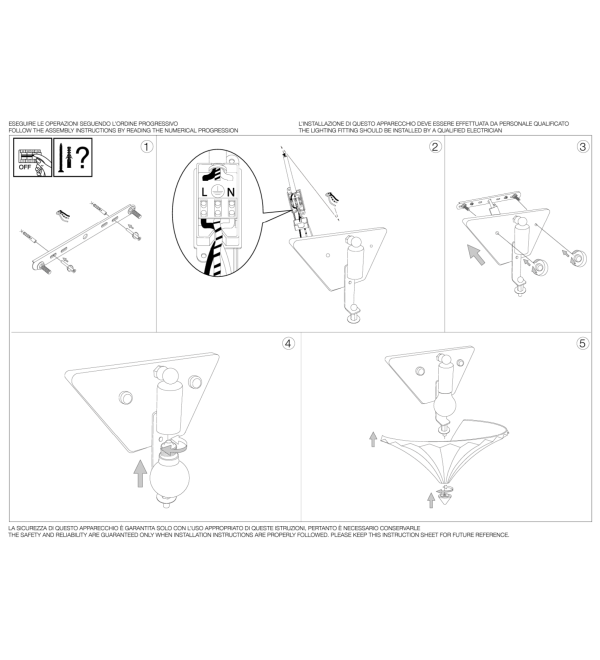 Светильник настенный Ideal Lux Santa AP1 Big Прозрачный E14 087368