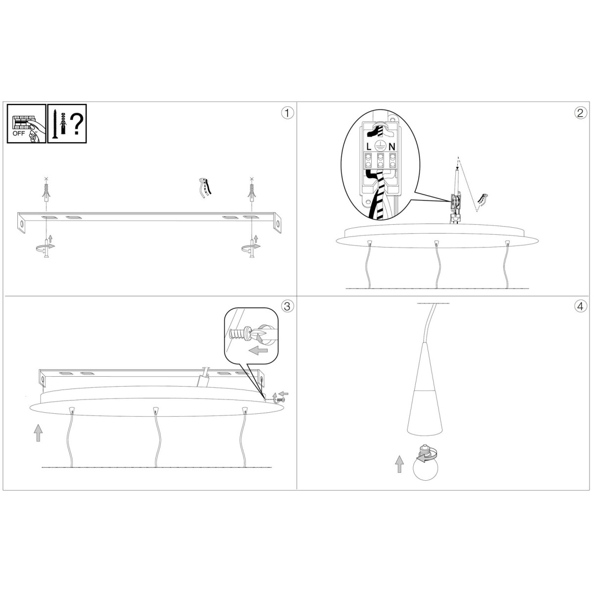 Светильник подвесной Ideal Lux Cono SP3 Хром E14 112367