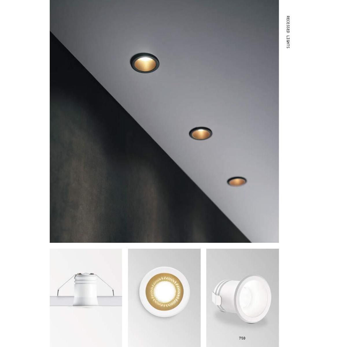 Светильник встраиваемый Ideal Lux Virus FI Белый / Золото 3000К LED 244822