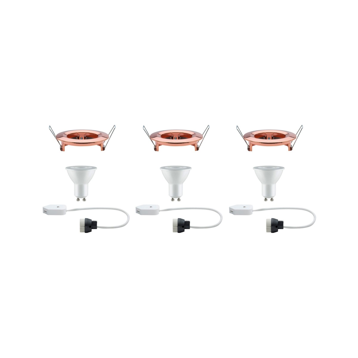 Светильник встраиваемый Paulmann Nova LED 2700К GU10 Розовое золото Набор 3шт. 93600