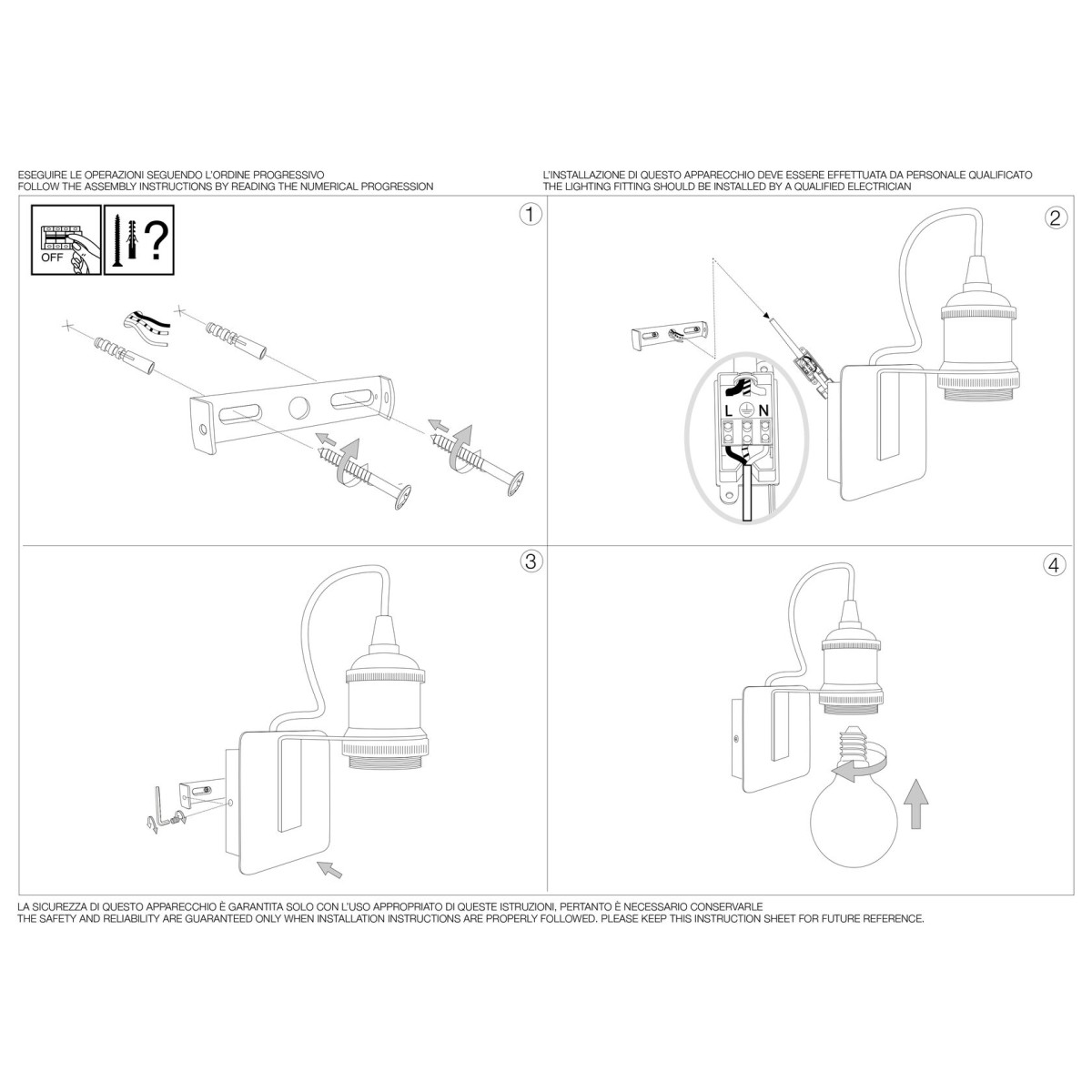 Светильник настенный Ideal Lux Frida AP1 Латунь античная E27 163321